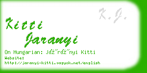 kitti jaranyi business card